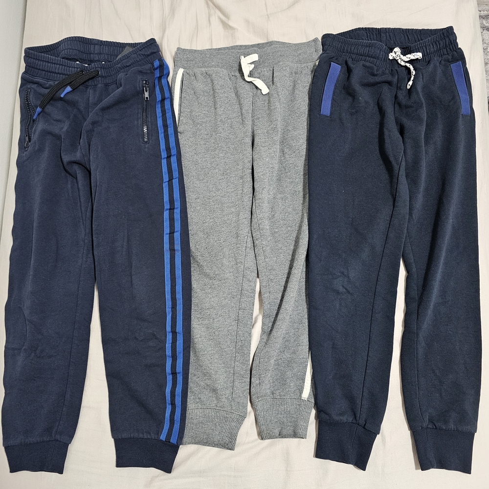Kids Sweatpants Trio - Navy, Gray, Blue
